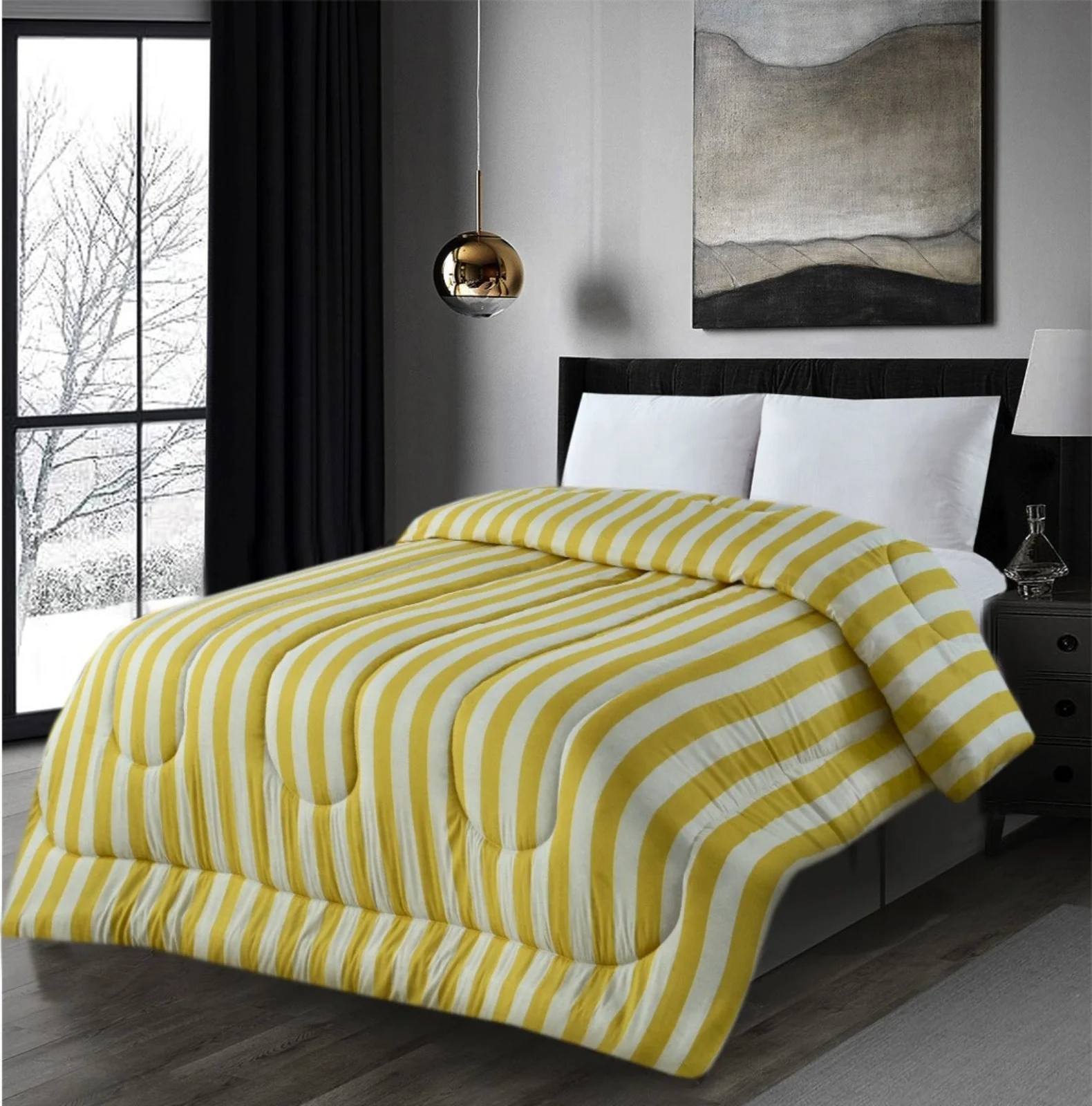 1 PC Double Winter Razai-SNG-Yellow - Image 3