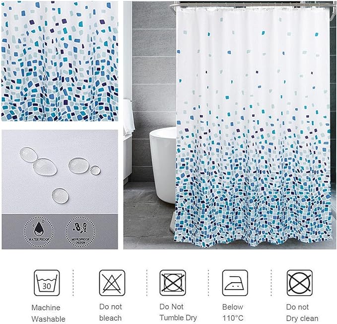 1 PC Waterproof ShCurtain-ower (3768)Gradient - Image 2