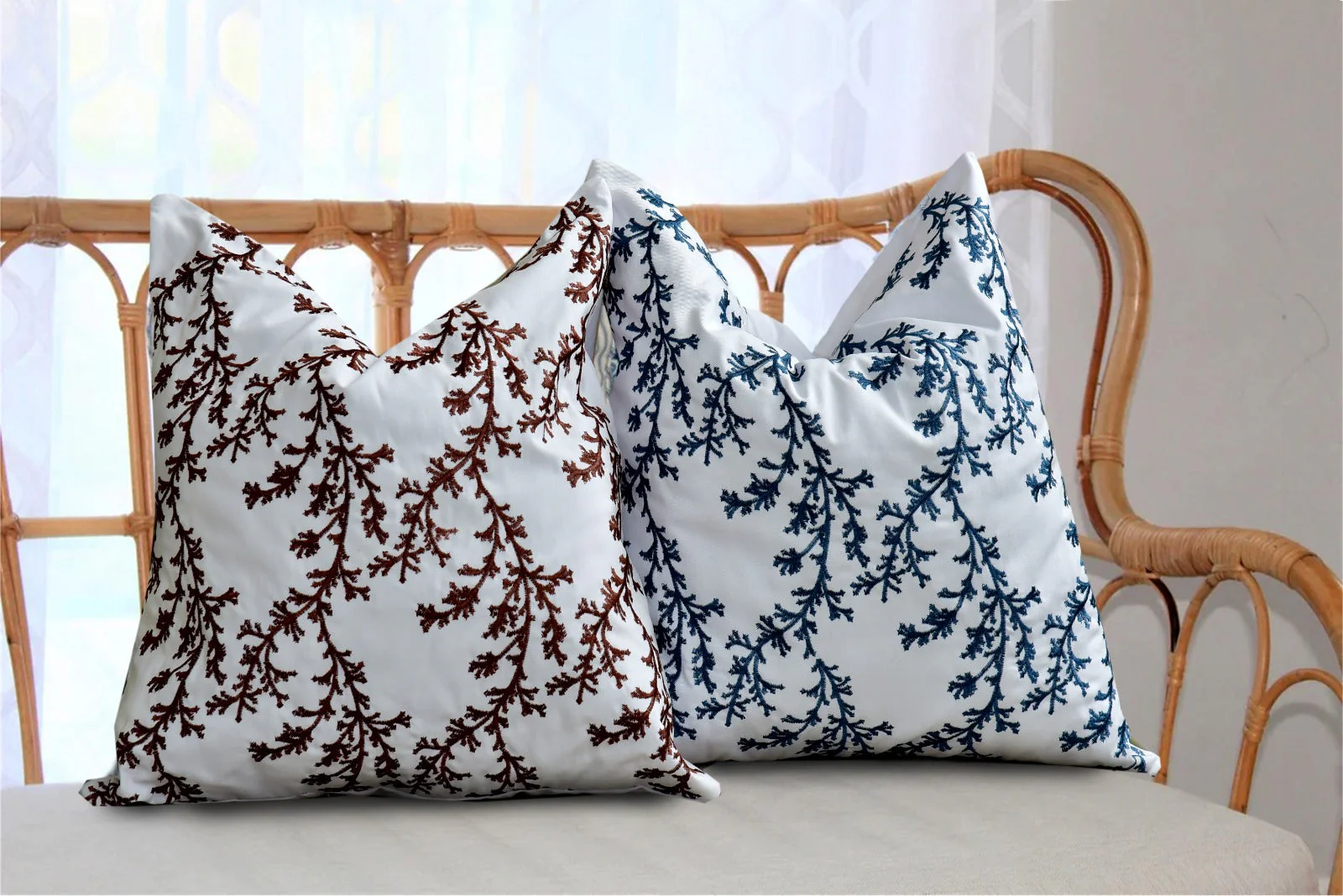 2 PCs Maroon Embroidered 5338 Cushions - Image 7