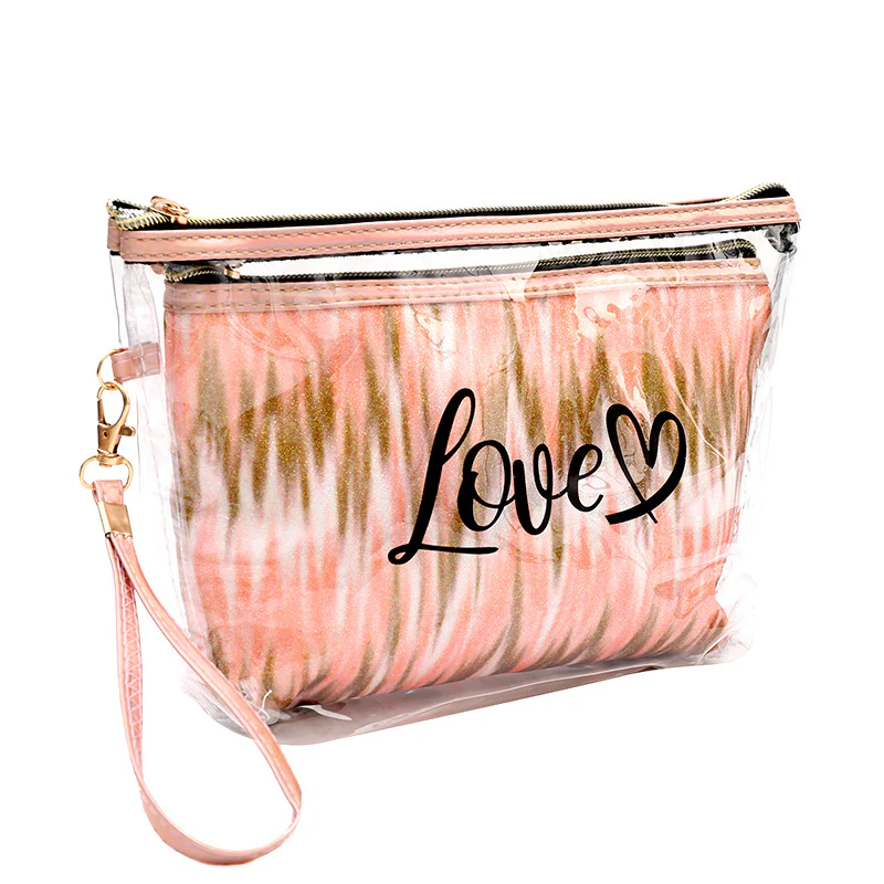 2PCs Portable Makeup Organizer Bag-LOVE(SA2405-125) - Image 13