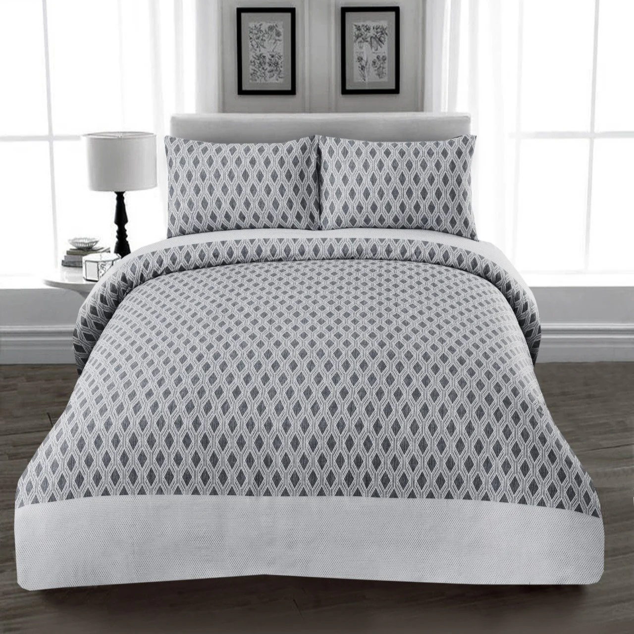 3 PCs Satin Bed Sheet(3982) - ST026 - Image 2