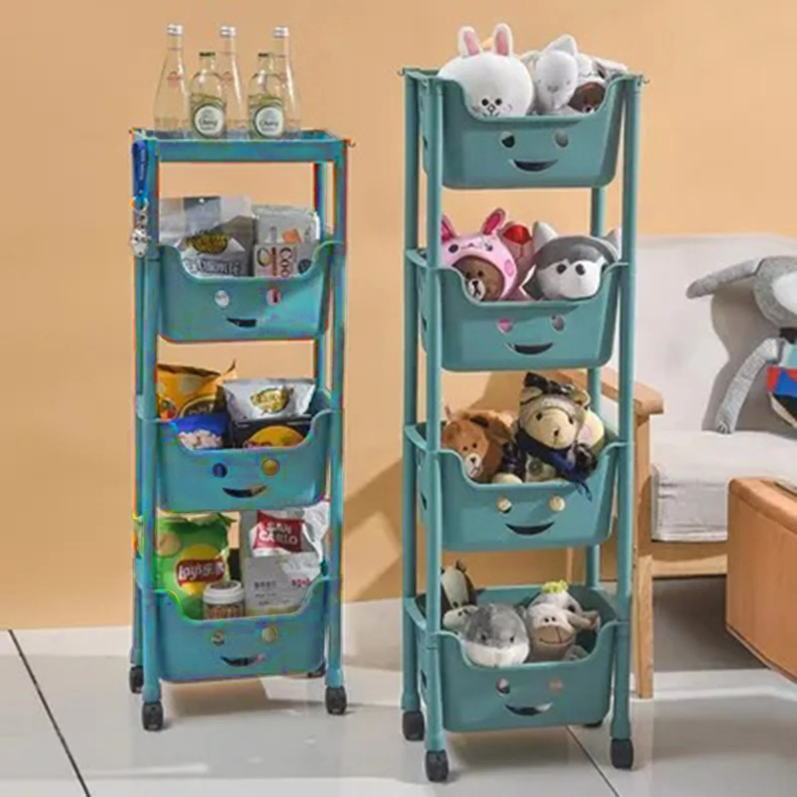 4-Layers Trolley Cart for Toy and Snack(SA2405-65)-Green