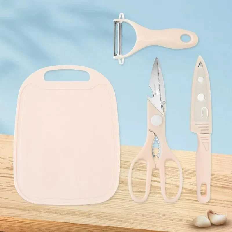 4 PCs Cutting Board With Knife Set(5717)-Green - Image 14