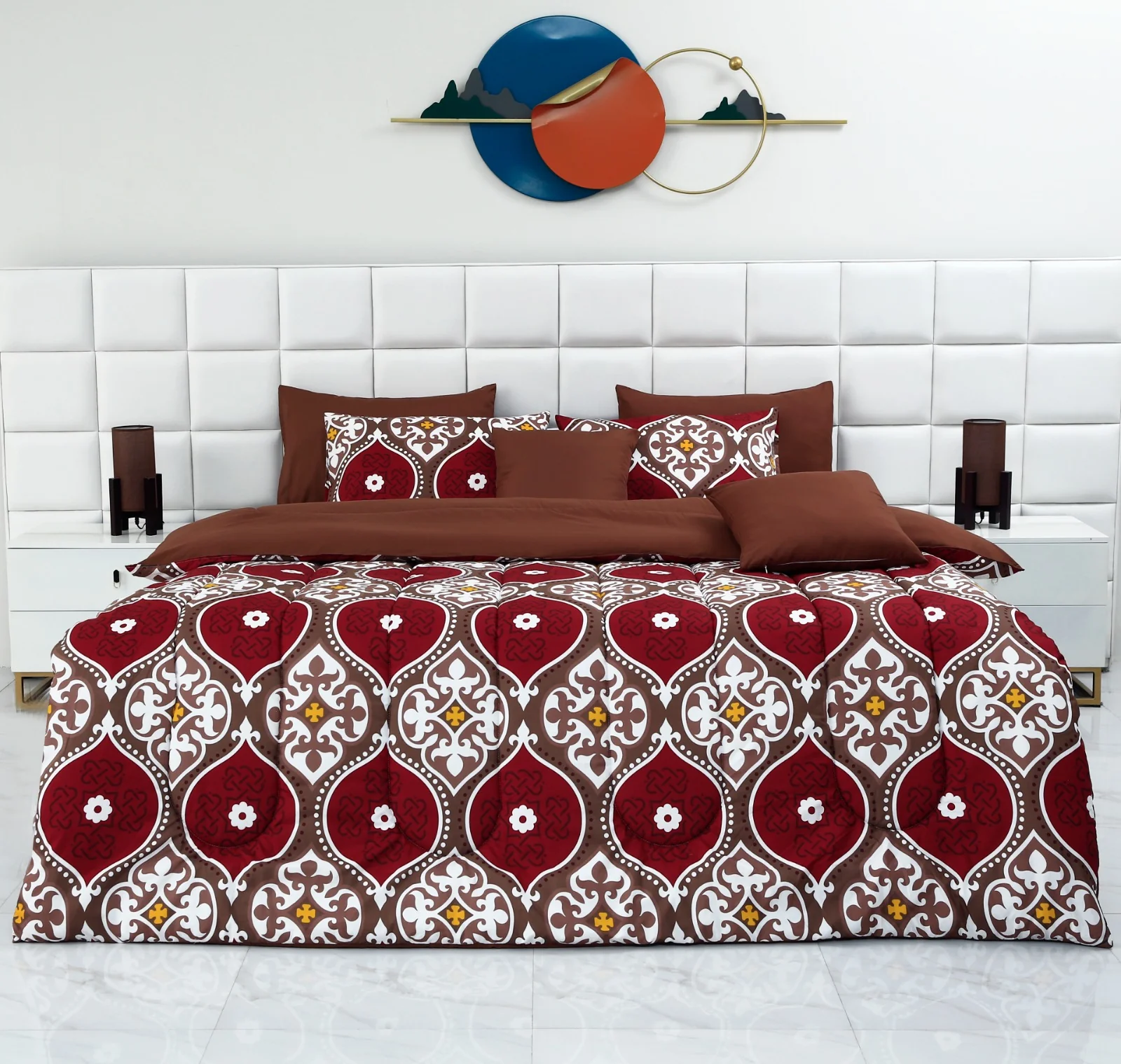 5 PCs Single Comforter Set-Brown Crown - Image 11