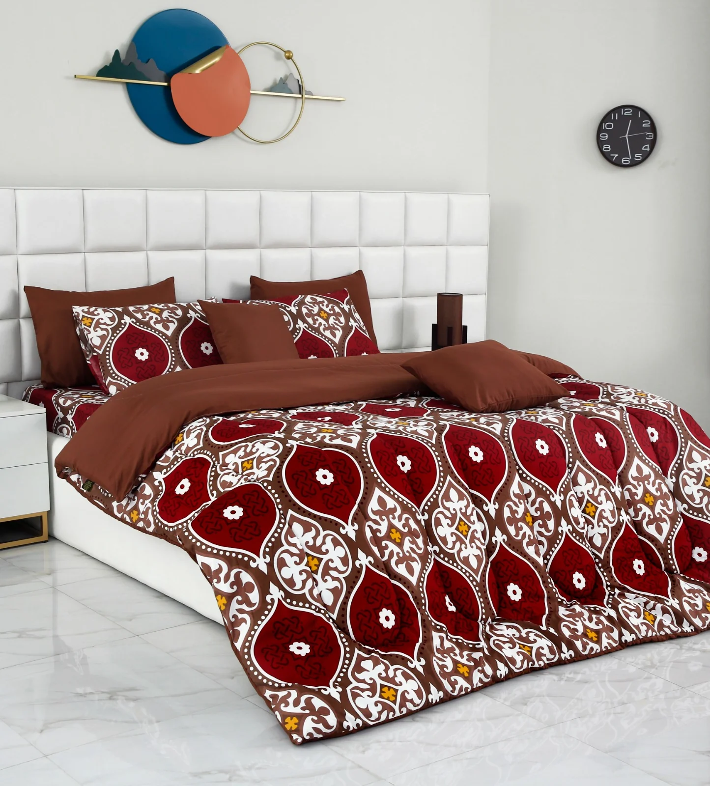 5 PCs Single Comforter Set-Brown Crown - Image 5