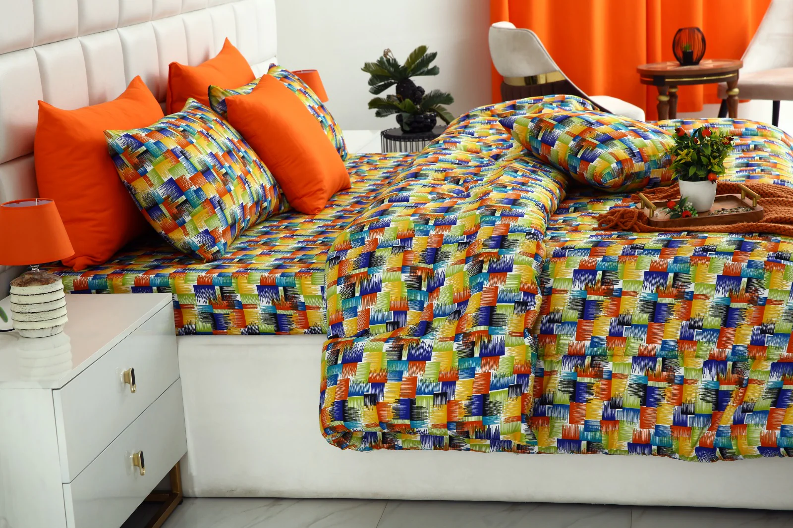 5 PCs Single Razai Set-Coral Rush - Image 9