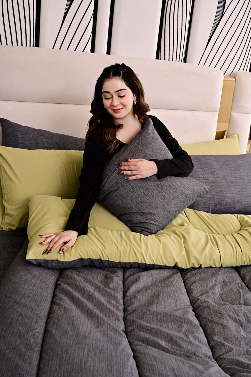 5 PCs Single Razai Set-Moss Whisper - Image 6