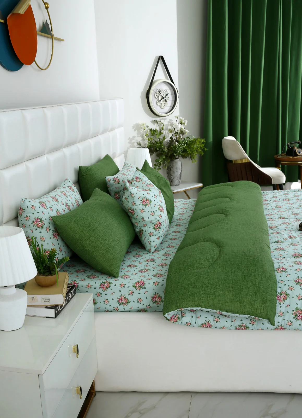 5 PCs Single Razai Set-Verdant - Image 6