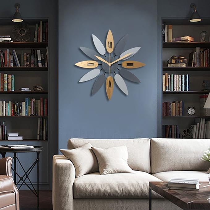 50CM Leave Shape Wall Clock - Image 2