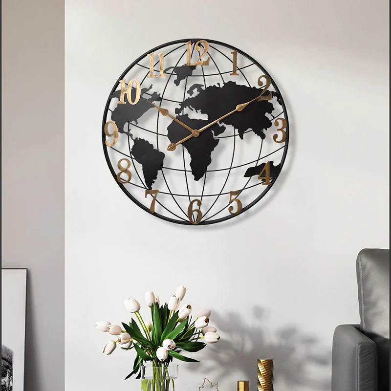 50CM Metal Universe  Wall Clock-Black and Golden(SA2405-212) - Image 6