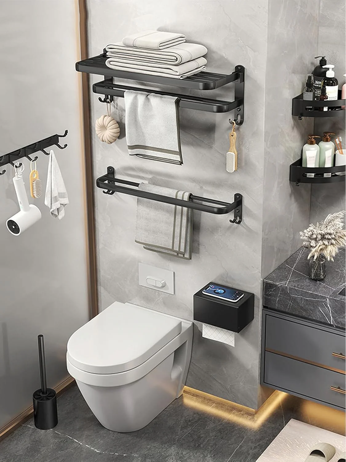 6PCs Wall Mounted BathRoom Set-SA2408-143 - Image 2