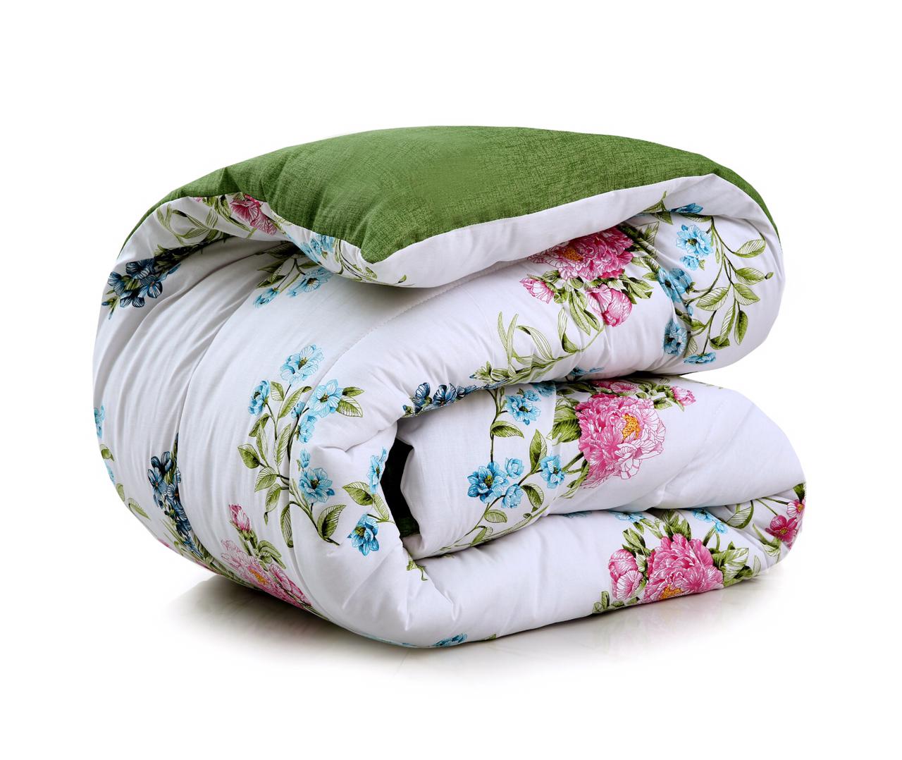 8 PCs Winter Razai Set-Green Lotus - Image 10