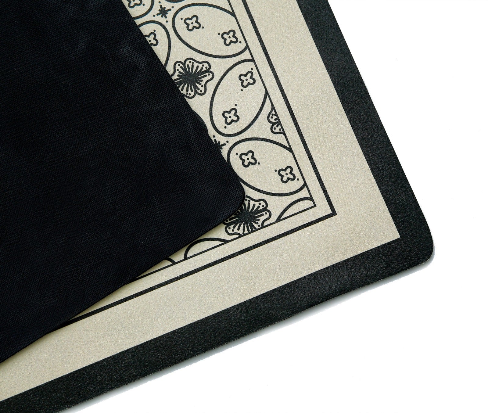 AntiSkid Dish Drying Heat & Water Protector Mat-SA-2553-2(Black Flowers) - Image 2