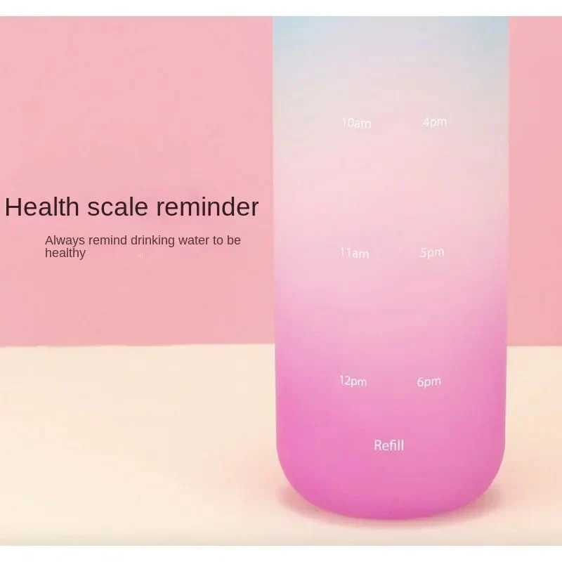 Colorful Gradient Steel Cover with Time Scale Water bottle 5469Aqua Over Lilac - Image 4