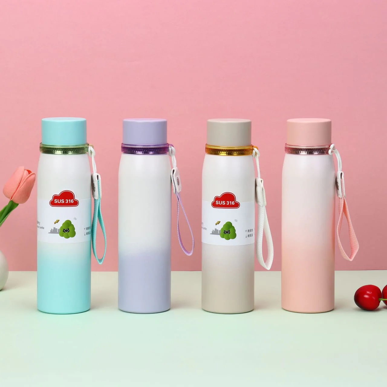 Double-Wall Stainless Steel Insulated Water Bottle(SA2408-219)Aqua - Image 2