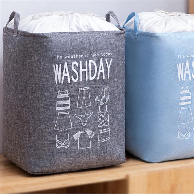 Eva Collapsible Laundry Basket Wash Day-Sky blue - Image 8