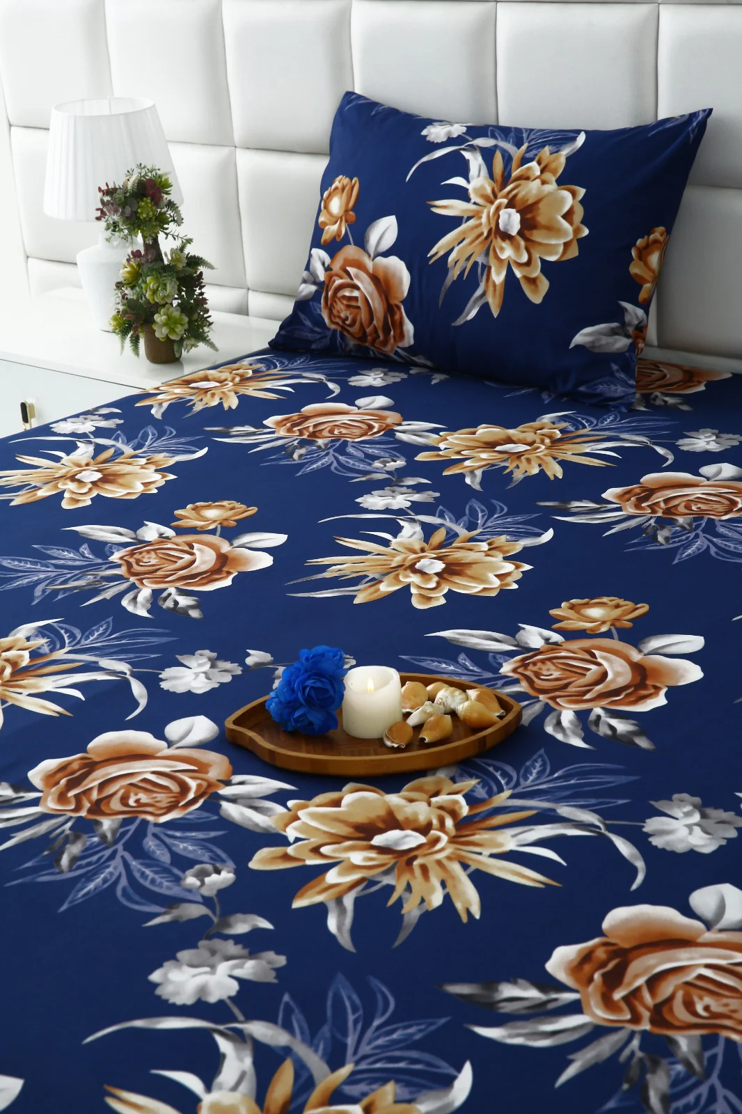Fitted Bed Sheet-Ethnic Flowers - Image 7