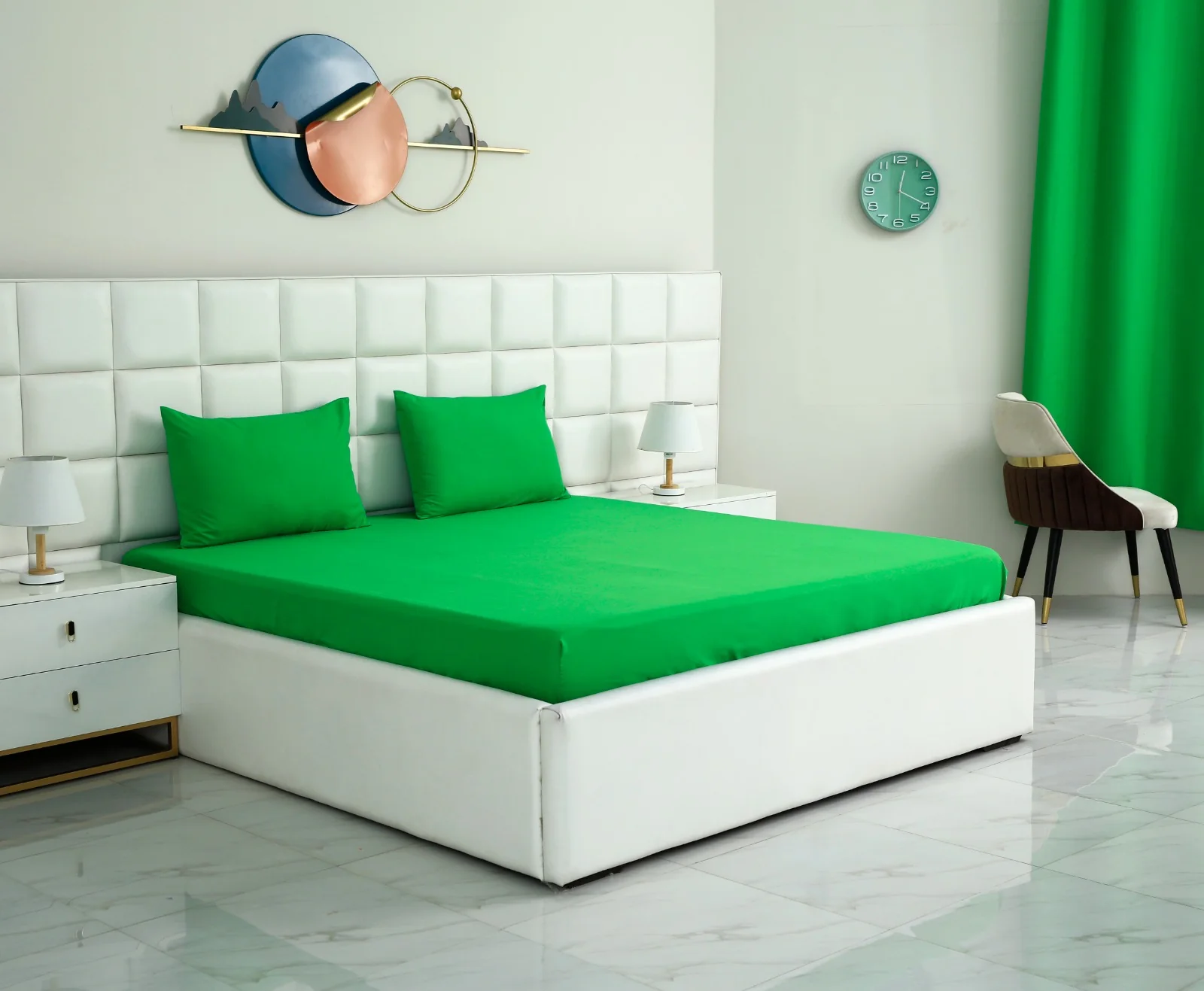 Fitted Bed Sheet-Green - Image 9