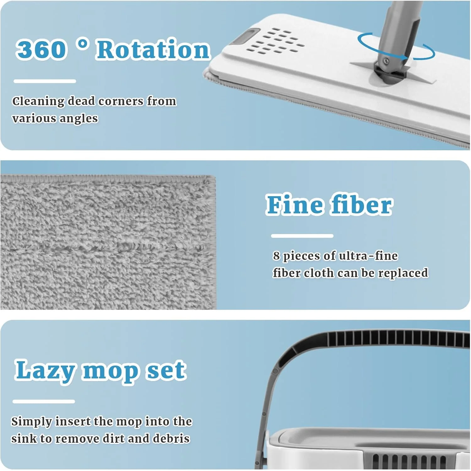 Flat Floor Mop With Bucket-SA2408-126 - Image 5