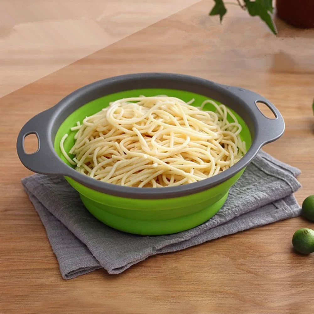 Collapsible Silicone Drain water bucket-Green(Large)