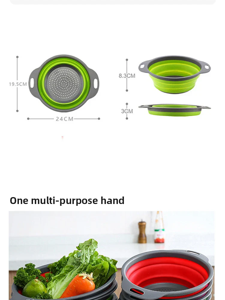Collapsible Silicone Drain water bucket-Green(Large) - Image 17
