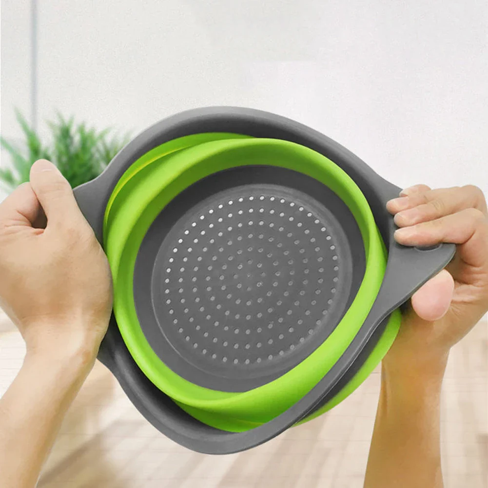 Collapsible Silicone Drain water bucket-Green(Large) - Image 19