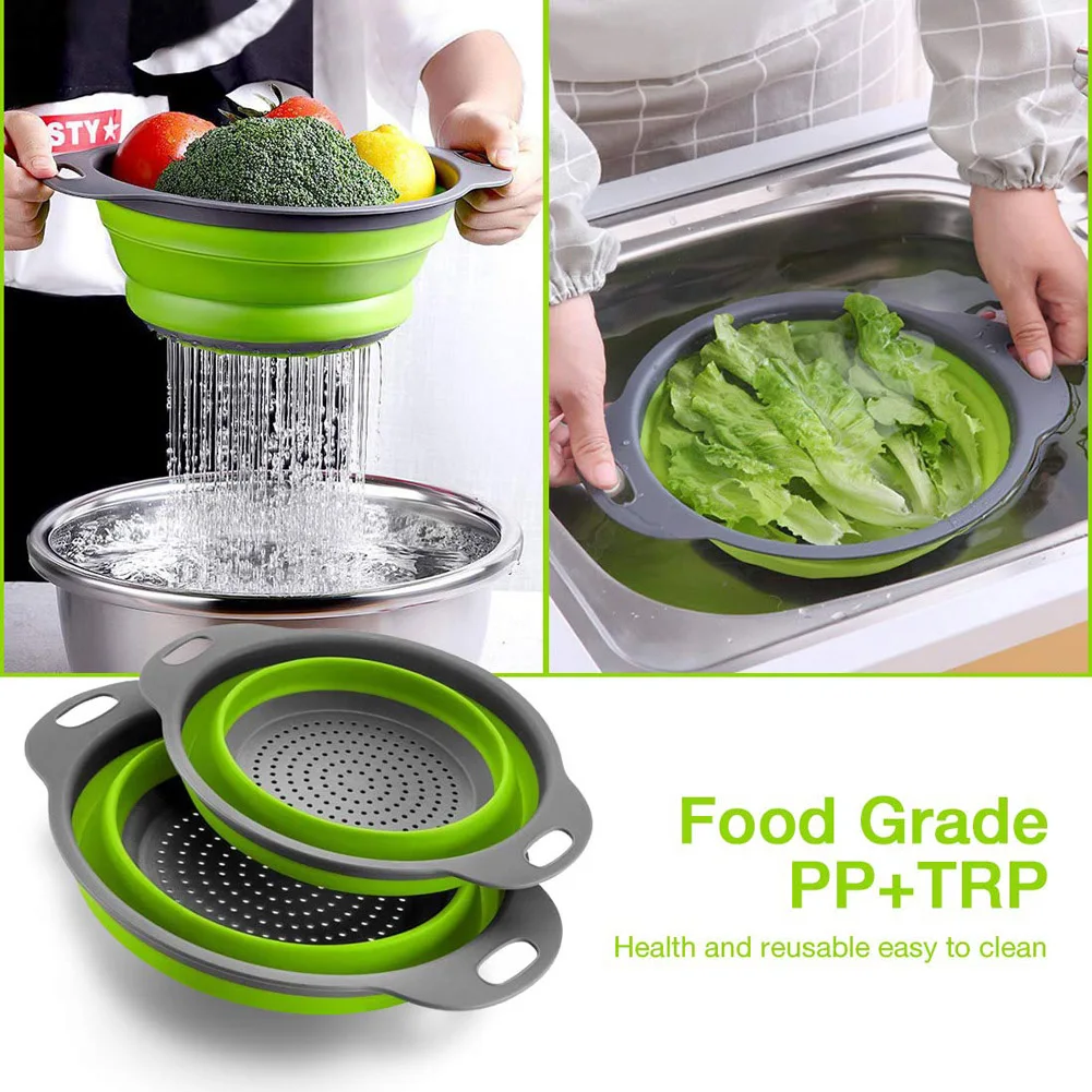 Collapsible Silicone Drain water bucket-Green(Large) - Image 28