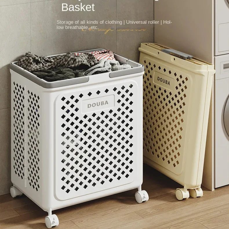 Folded Laundry Basket with Wheel-SA2408-106