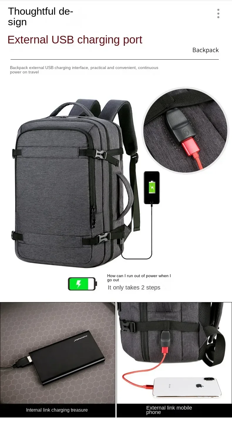 Large Capacity Multifunctional Extensible Rechargeable Hand-held Backpack-SA2408-271 - Image 9
