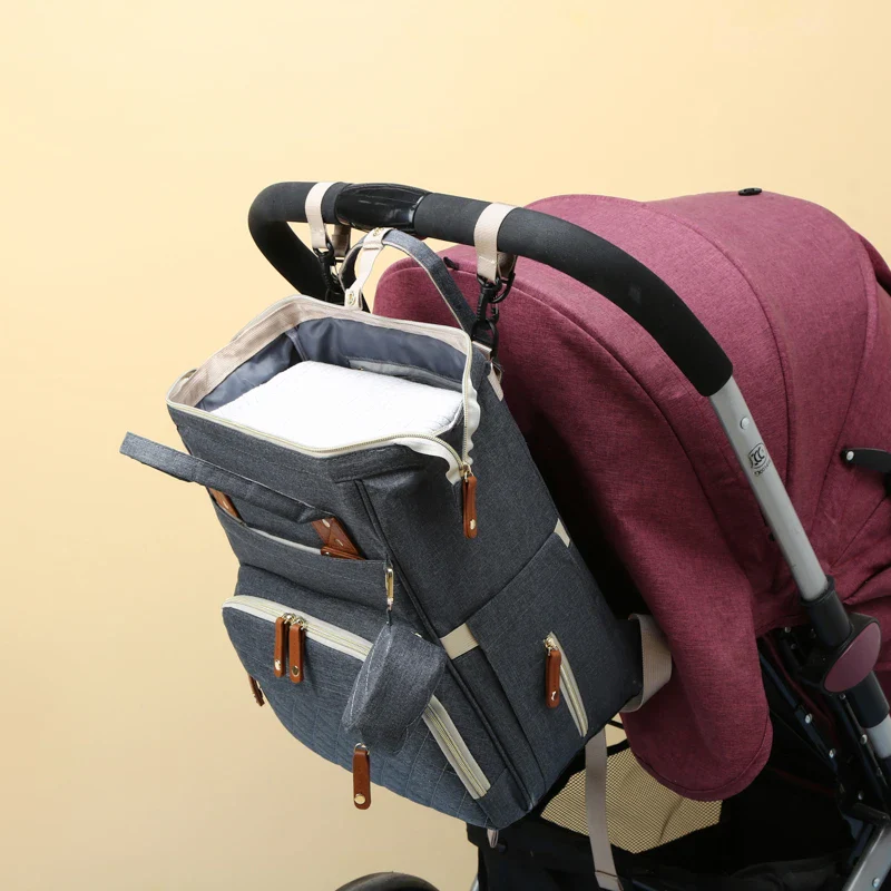 Large Diaper Backpack-SA2408-274(Grey) - Image 9