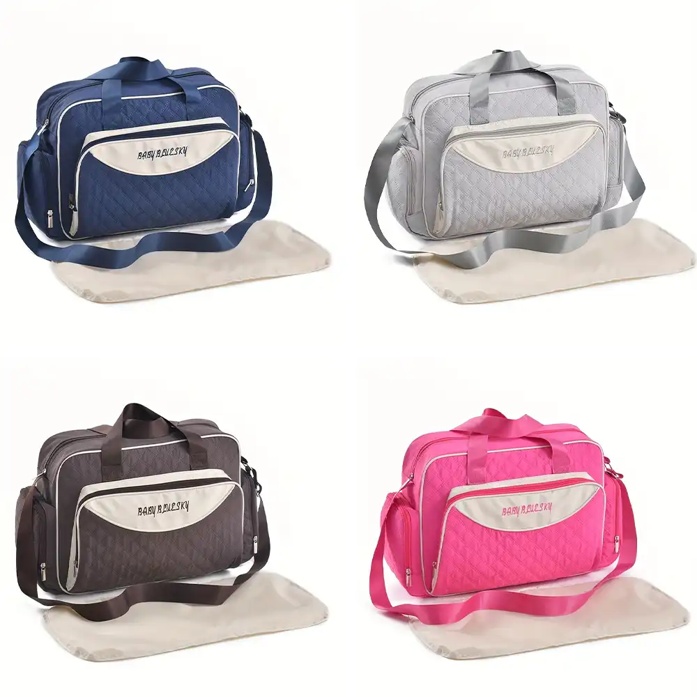 Multi function Mommy Bag with Large Capacity-SA2408-272(Grey) - Image 3
