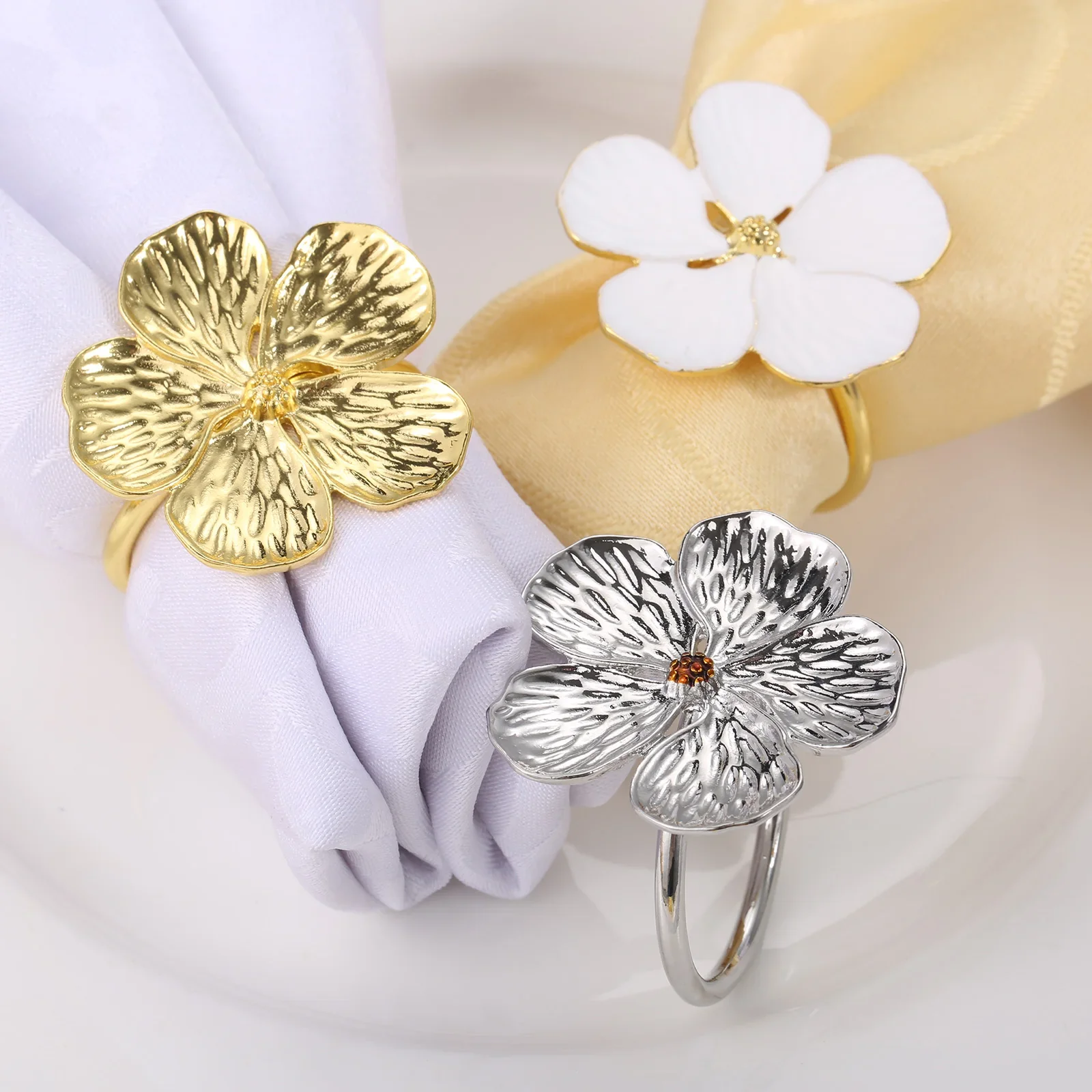 Napkin Holder Rings-Golden Jasmin - Image 6