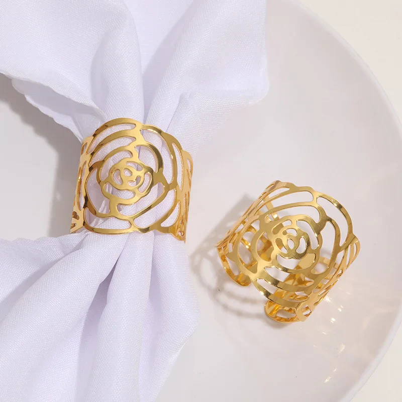 Napkin Holder Rings-Hollow(Sliver) - Image 9
