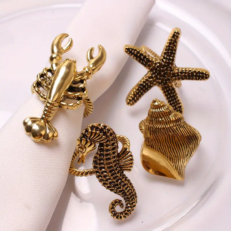 Napkin Holder Rings-StarFish(Gold) - Image 6