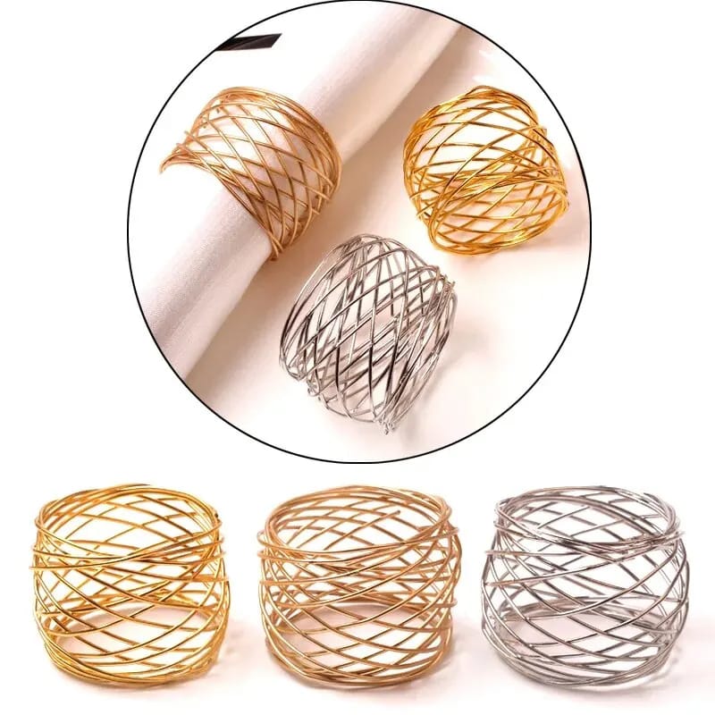 Napkin Holder Rings-Wire Mesh Silver - Image 4