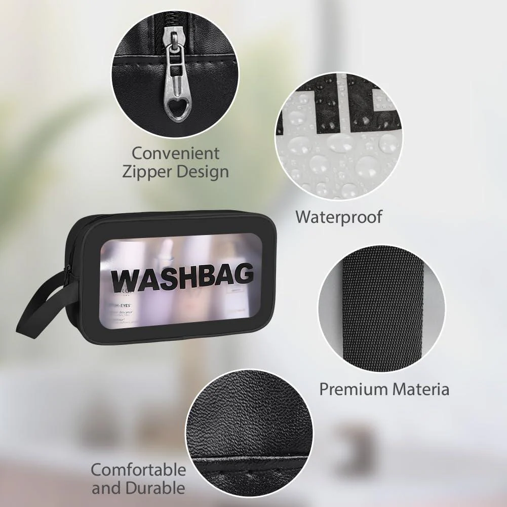 Portable Makeup Organizer Bag WASHBAG-Black Large 14626(SA2405-119) - Image 5