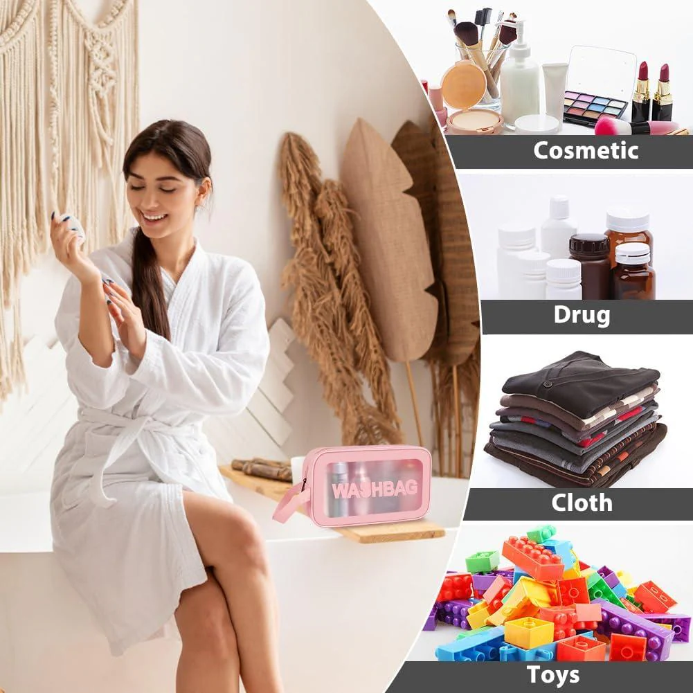 Portable Makeup Organizer Bag WASHBAG-Pink Large(SA2405-117) - Image 5