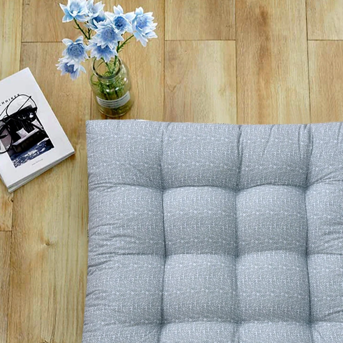 Printed Square Floor Cushion-Tiny Texture - Image 2