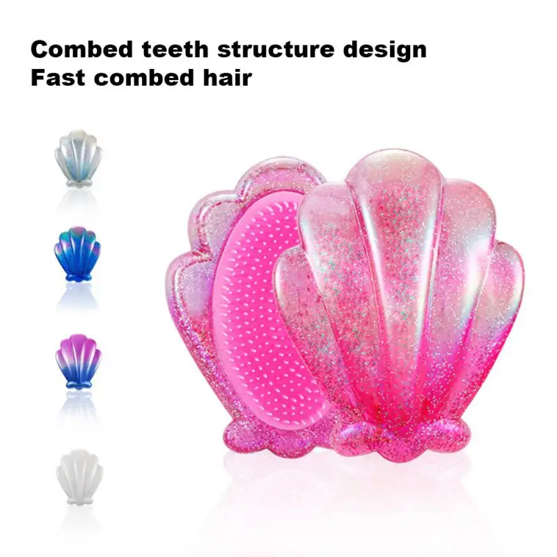 Shiny Shell Hair Brush-Mermaid Shell - Image 3