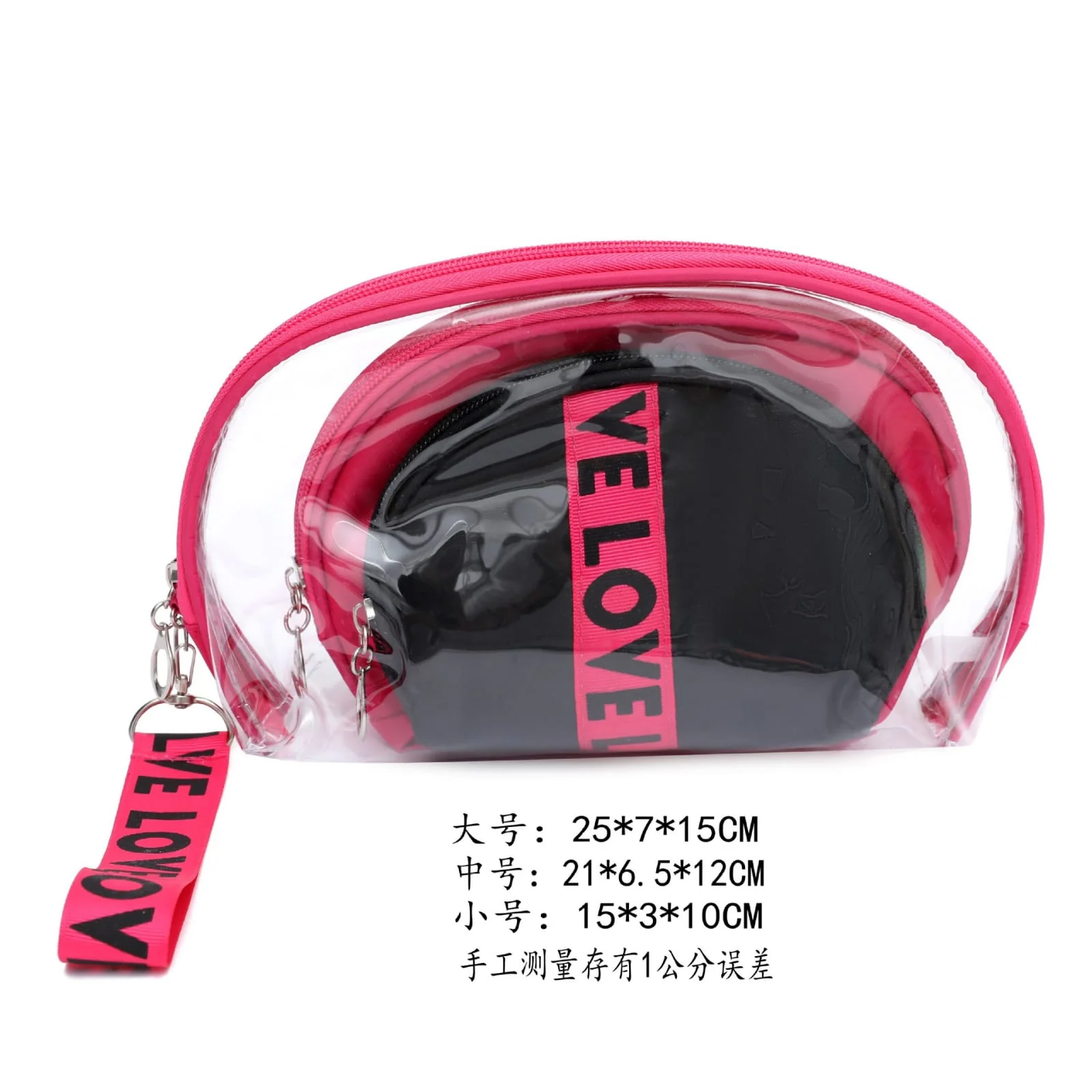 3Pcs Waterproof Portable Makeup Organizer Bag-LOVE(SA2405-113) - Image 14