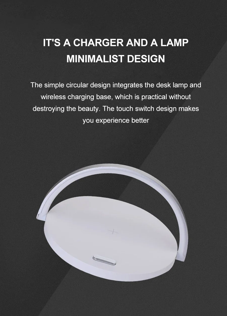 Wireless Charger Fast Charging Pad and LED Lamp-SA2405-185 - Image 8