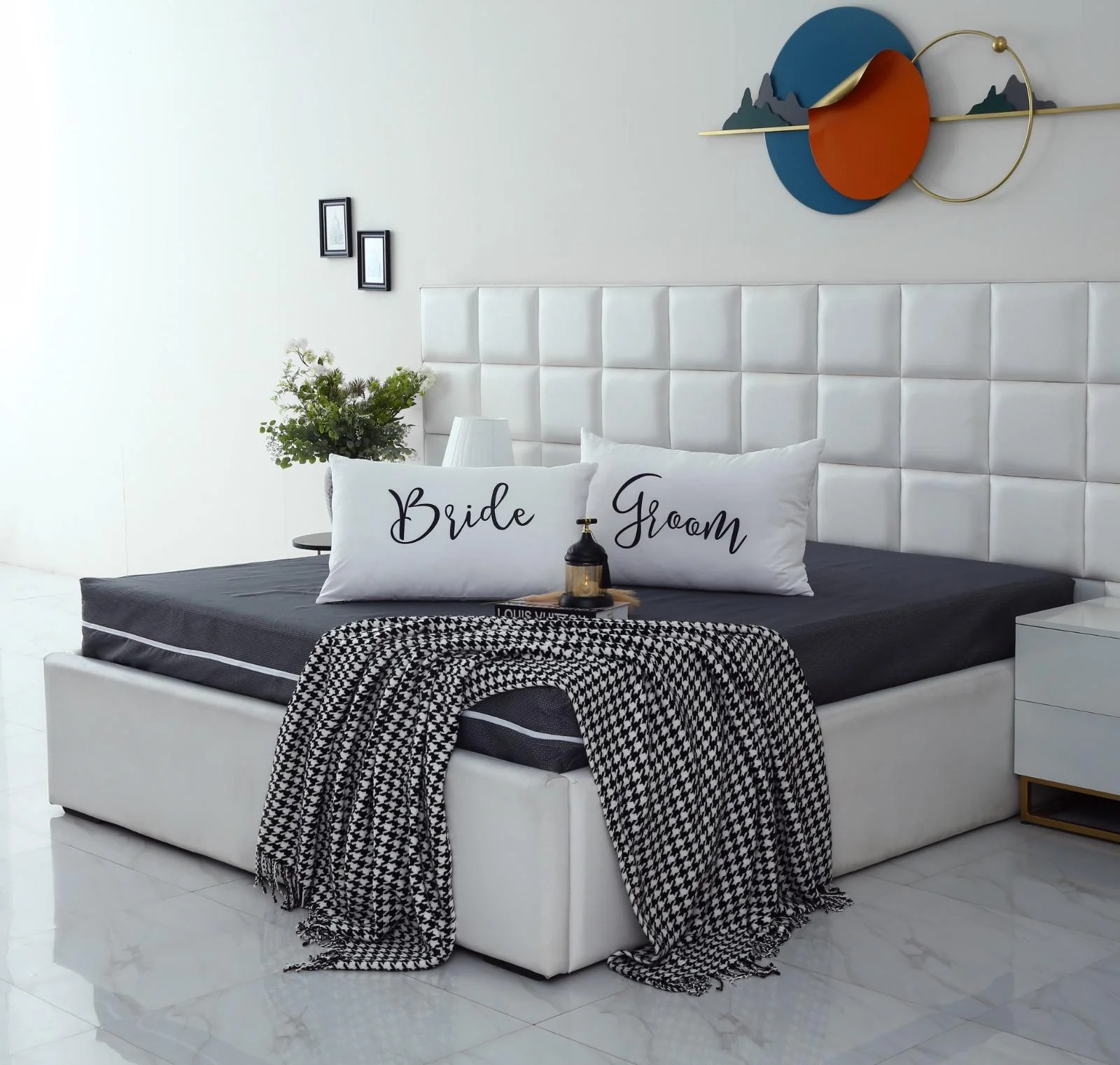 Zipper Mattress Cover Printed-Grey Texture - Image 2